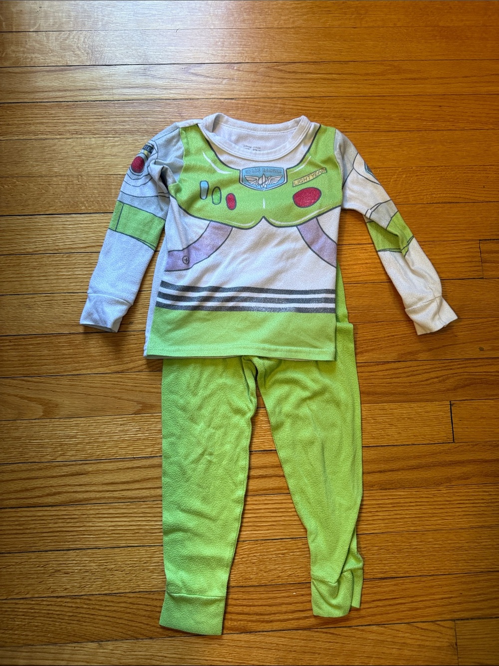 Toy Story Buzz Lightyear Green and White Space Pajama Set